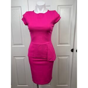 Love...ady Women's Dress Size Small Hot Pink Sheath Cap Sleeves Coktail